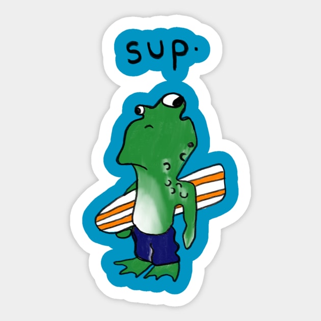 Surfer Dude Froggy Sticker by Love, Potato 